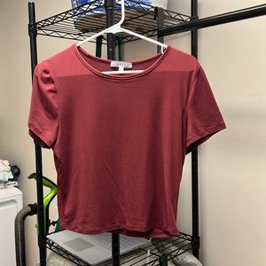 Maroon/Red Super Soft Cropped T-shirt Large